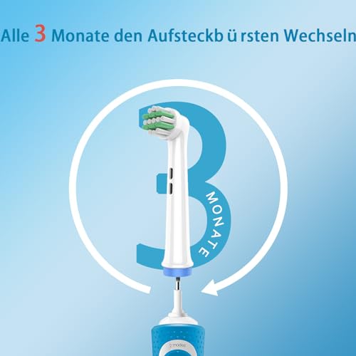Kinder Aufsteckbürsten Kompatibel mit Braun Oral B Kinder, Pro junior Zahnbürste Elektrisch, Kids Aufsteckbürsten ab 3/ab 6, Weicher Borsten für eine sanfte Reinigung, 8 Stück Zahnbürstenaufsatz