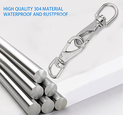 Mikmaytoo Stainless Steel Swivel Eye Snap Hook, Snap Clips M4(0#) Scuba Diving Clips, Bird Feeders, Lag Clips, Flag Pole Rope, Dog Leash Hook, Keychains, Anchor Chain (M4-2Pcs) #TOP1