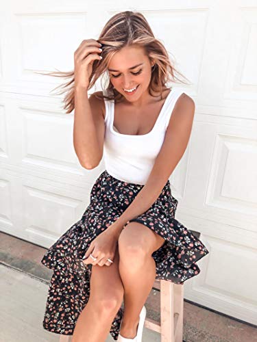 BTFBM Women 2025 Summer Fall Boho Long Skirts Dress Floral Print Elastic Waist Split Ruffle High Low Beach Maxi Skirt2