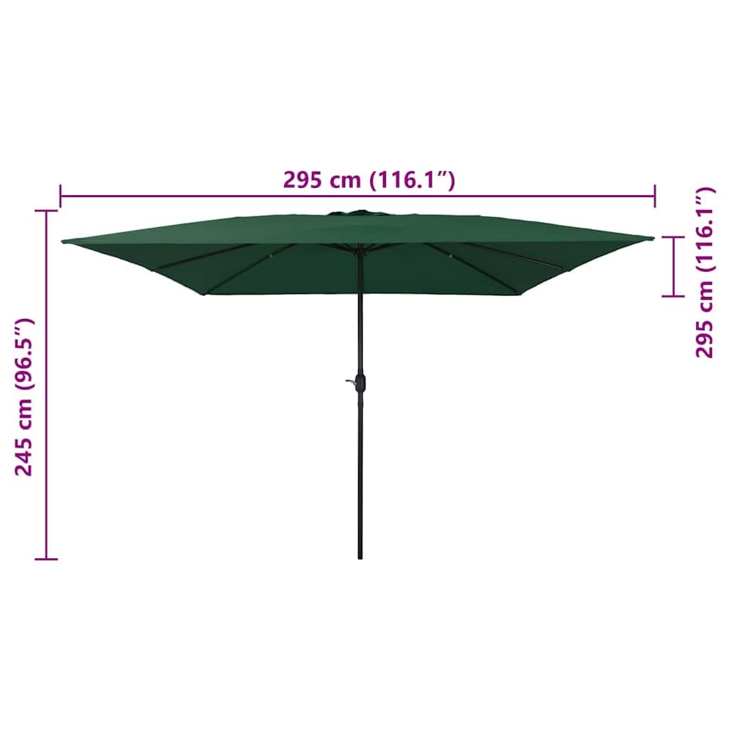 Fengshui Parasol ogrodowy zielony 295 x 295 x 245 cm poliester stal