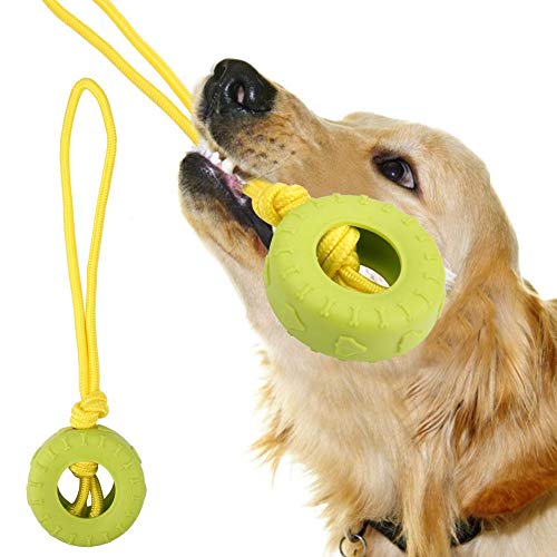 Alinory Pet Toy, Material de látex Pet Toy Elástico Dog Chew Training Cuerda Toy Tooth Cleaning Tool(Amarillo)
