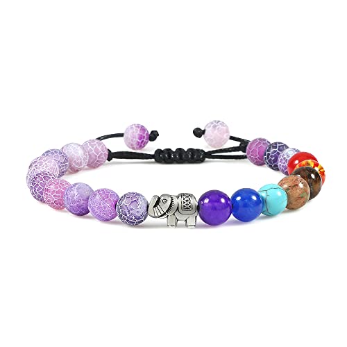 Bracelet oeil de tigre homme avec 7 chakras et pierre de lave noire