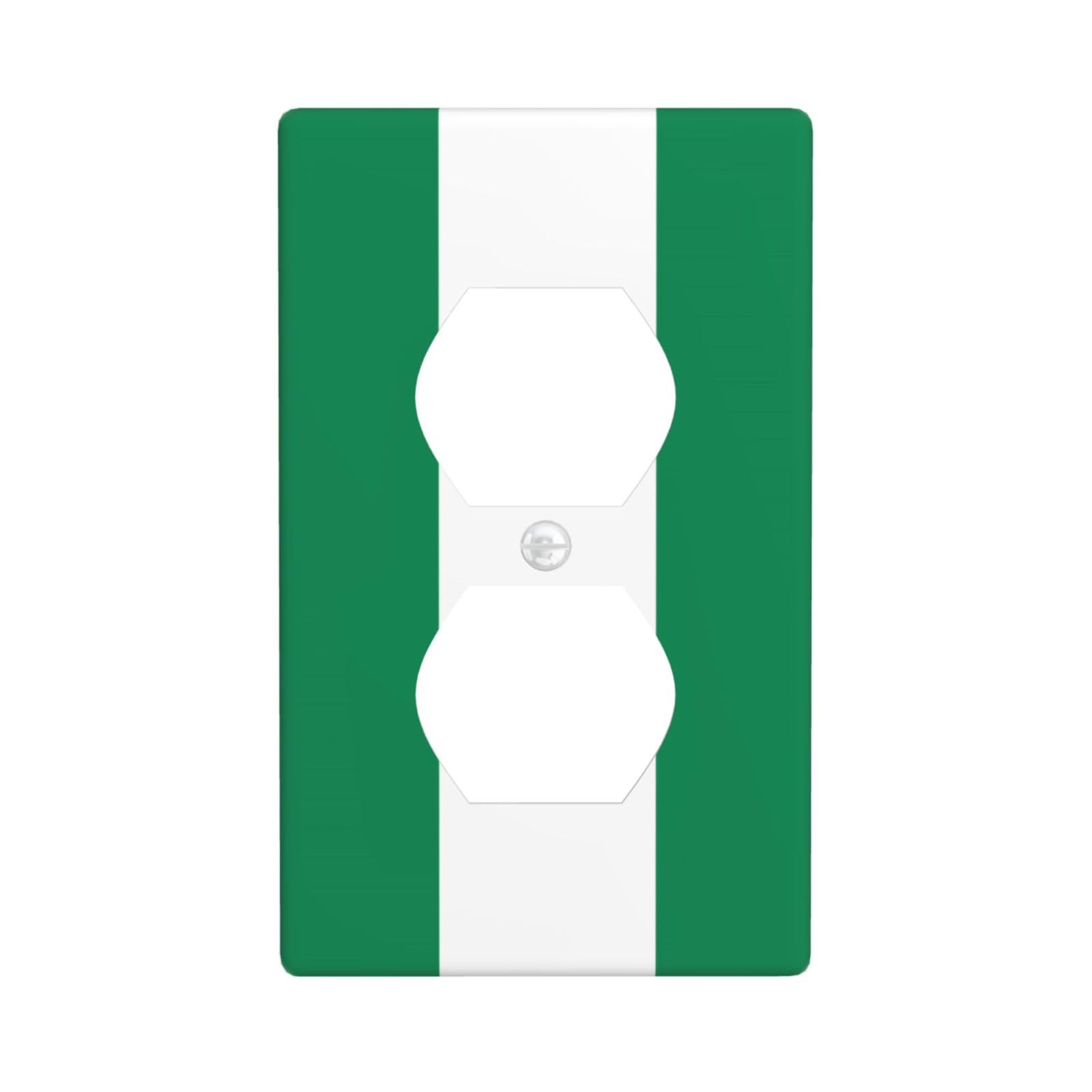 Flag of Nigeria Decorative Switch Plate Cover-Unbreakable Polycarbonate Wall Plate for Home Office, 1 Gang with Screws
