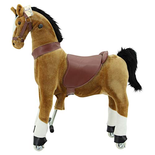 Sweety Toys 7363 Reittier groß Pferd Brownie auf Rollen für 4 bis 9 Jahre -Riding Animal – Bild 5
