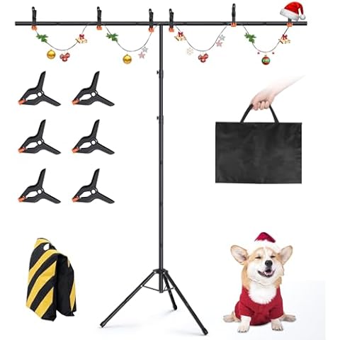 Forlogic Portable T-Shape Backdrop Stand Support Kit 8x7.2ft, Adjustable Photography Green Screen Backdrop Stand for Parties, Photography Videography Studio (8×7.2Ft) Cover