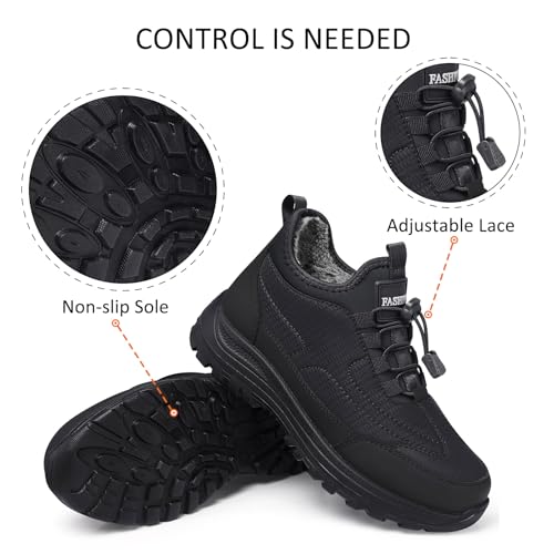 TEMOFON Snow Boots for Women Winter: Waterproof Slip On Fur Warm Woman Shoes 2025 - Walking Comfortable Ankle Booties3