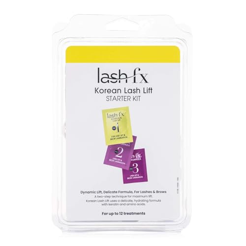 Lash FX Korean Lash Lift Starter Kit Cysteamine Formula Professional Thioglycolate-Free System with Flat Shields