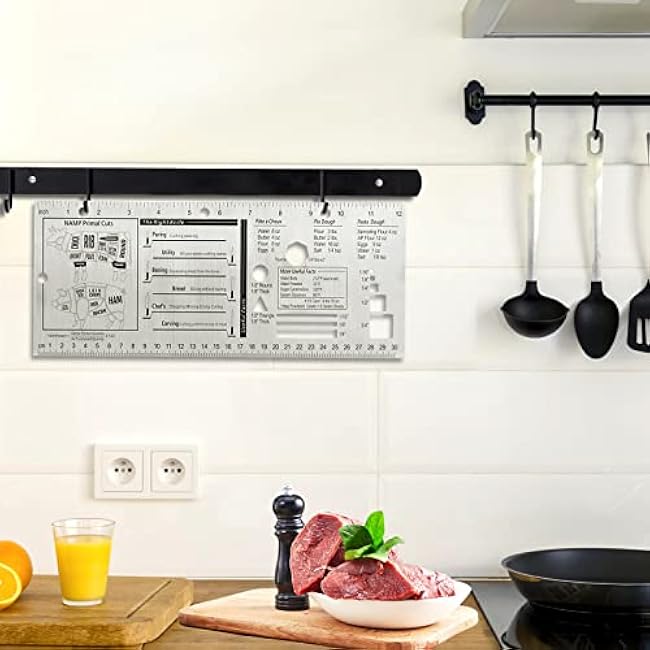 Chef's Culinary Tools Kitchen Ruler-Culinary Ruler for Kitchen Culinary Student and Amateu Chefs Kitchen Accessories (12.28X4.96)