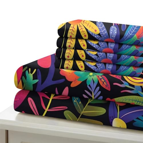 Housse de couette microfibre douce parure de lit florale 3D 260 x 220 cm
