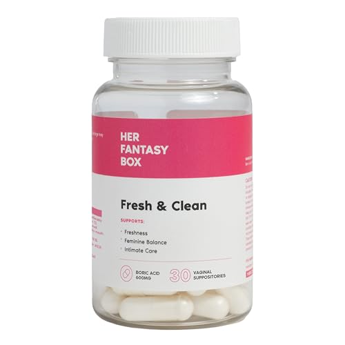 Her Fantasy Box | Fresh & Clean Boric Acid for pH Balance Odor Control & Comfort 30 Count