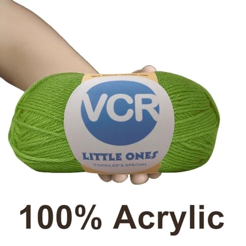 Image of VCR Yellow Green Yarn, 100 Grams Hank, 190 Meters Length, Acrylic Ball for Crochet and Knitting, Soft Crosia Threads, Pack of 1 Yarn, Suitable for DIY Crafts