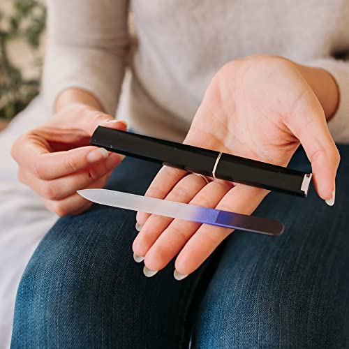 Bona Fide Beauty Glass Nail Files, Manicure Glass Fingernail Files With Cases, Gentle Precision Filing, Leaves Nails Smooth - 1-Piece Premium Czech Glass Files #TOP7
