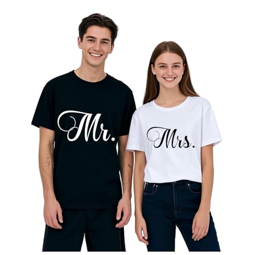 Mr. and Mrs. Shirts Matching Shirts for Couples Honeymoon T Shirts Just Married Promoted to Mr Mrs Wedding T-Shirt