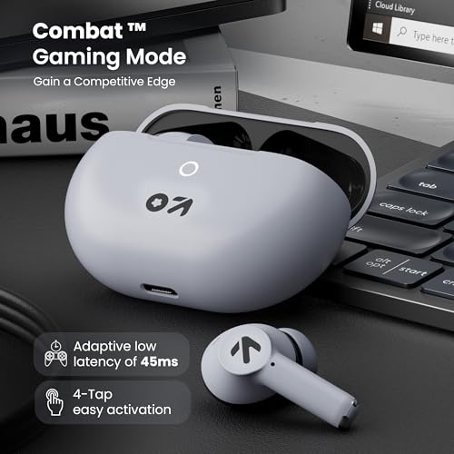 Image of GOBOULT W40 TWS with Zen Quad Mic ENC, 48Hr Playtime,13mm Large Drivers, 45ms Low Latency Gaming, 5.3v Bluetooth Calling, Fast Charging, Health Monitoring (Ivory White)