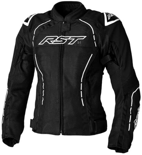 RST S-1 Mesh Ladies Motorcycle Textile Jacket, black/white, L