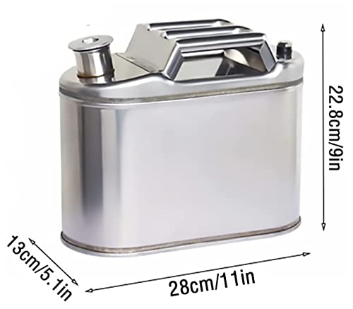 Edelstahl-Kanister, 5 l, 10 l, 15 l, 20 l, tragbarer Benzintank, auslaufsicherer Behälter für Motorrad, Rasenmäher, Camping, Notfall-Backup-Aufbewahrung
