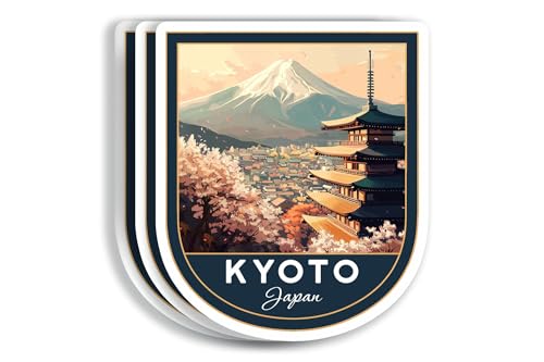 Kyoto Japan Stickers 3-Pack, Travel & Luggage Decals