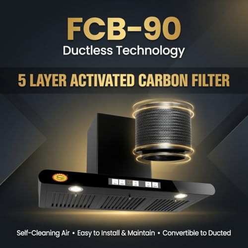 Image of Filterless Kitchen Chimney Model Ductless FCB in 90 cm with Baffle Filter