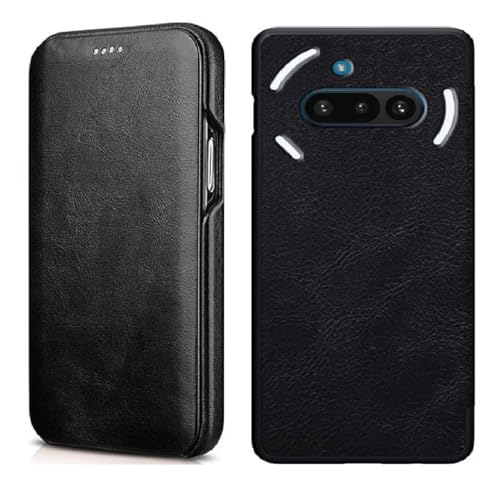 Image of WHITBULL Business Style Horizontal Magnetic Flip Leather Case for Nothing Phone 3A 5G (Black)