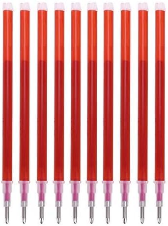 Image of 10pcs Heat Erasable Fabric Refills Patchwork Marking Sew Pens High Temperature Disappearing Ink Fabric Markers for Embroidery Cross Stitch Hand Craft (Red)