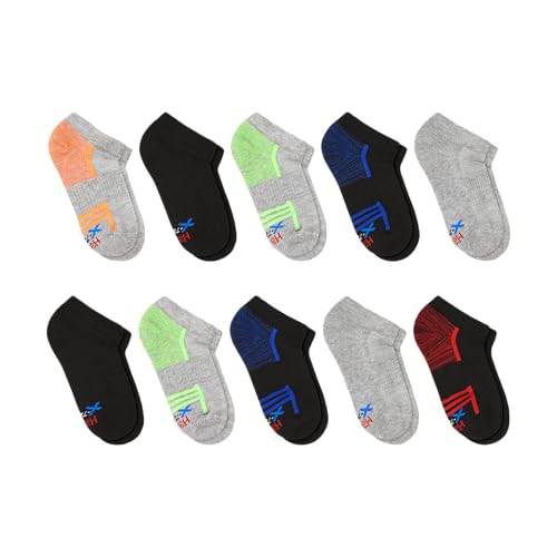 Hanes Boys' Moves No Show, Breathable Mesh Performance Socks, Moisture-Wicking, 10-Pack2