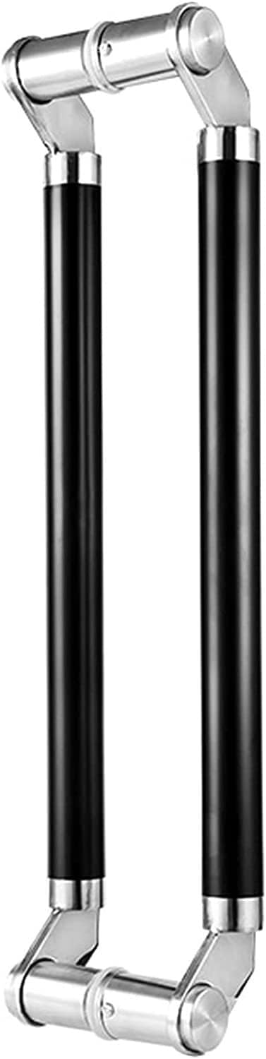 Sliding Barn Door Handle, Commercial Stainless Steel Round Shape Entry Door Handle for Office Store, 24in/31.5in(Black,80cm/31.5in)