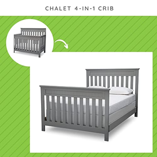 Image of CC KITS Full-Size Conversion Kit Bed Rails Compatible with Chalet Convertible Crib by Delta Children - Solid Wood Rail #0050 - Toddler & Adult Bed Rail for Full-Size - Nursery Furniture (Grey - 026)