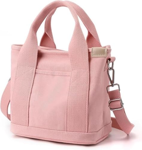 Image of Small Tote Bag with Zipper, 2024 Canvas Multi-Pocket Crossbody Bag Shoulder Bag Satchel Hobo Bag Messenger Bag