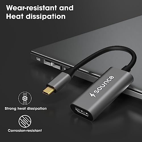 Image of Sounce Type C to HDMI Adapter, Type C to 4K Adapter (Thunderbolt 4 Compatible) with Video Audio Output for MacBook pro laptops, Compatible with All Smartphones and Tablet (Grey)