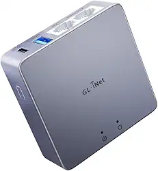 GL.iNet MT2500A (Brume 2) Mini VPN Gateway de segurança para escritório em casa e trabalho remoto: Servidor e cliente VPN para casa e escritório, VPN em cascata, WAN 2,5 G, * Sem Wi-Fi*