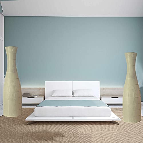 Lampadaire en papier de riz japonais salon lot de 2 avec adaptateur électrique inclus