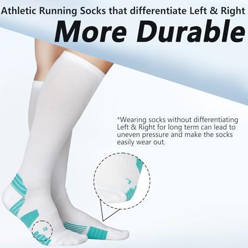 LIN PERFORMANCE 3 Pairs Light Compression Socks for Women and Men 8-15 mmHg Knee High Support Sock for Running Sport Athletic4