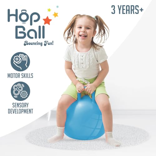 Image of Amazon Brand - Jam & Honey Jumping, Bouncing, Hop Ball | Indoor & Outdoor Activity Toy | Size- 45 cm | Best Gift for Kids 3+ Years | Blue