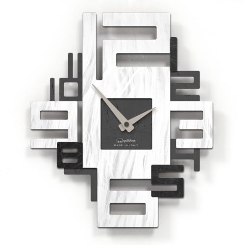 Giallobus - Orologio Bilay - Axia - Legno Mdf - Premium 25,5x30 - - 15 - Shade - Artigianale Made in Italy - Silenzioso - Idea regalo - Moderni doppio livello