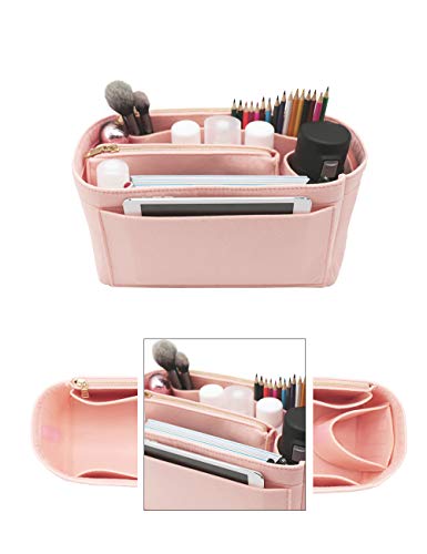Image of Purse Organizer, Felt Bag Organizer Insert Purse Organizer For LV Speedy, Neverfull, Tote, Handbag,Shaper 8023 Pink M