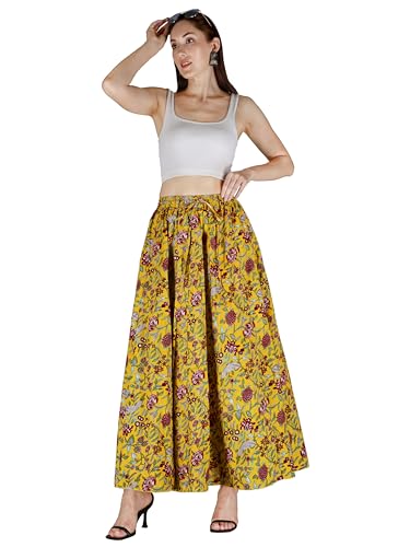 Image of Sttoffa Cotton Printed Women Wear Maxi Long Skirt 40 inch inch Full Length