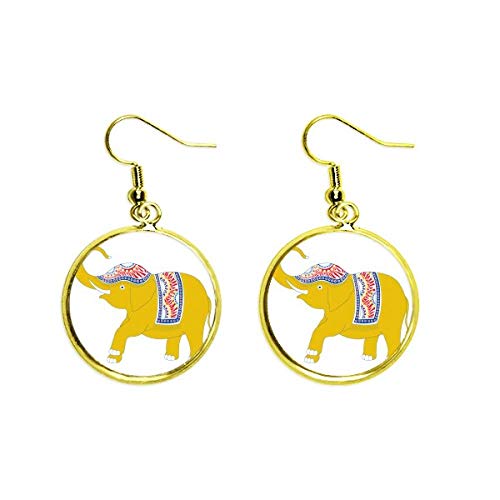 Pendientes amarillos de elefante tailandés el regalo ideal de joyería