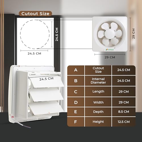 Image of RAYDEAN BLDC Exhaust Fan 200mm (8 inches) for Bathroom, Kitchen | 17W BLDC Motor | Air Delivery 500 CMH | 1550 RPM | Easy to Clean | Quiet Operation | Cut-out Size 240 mm | White | 2 YR WTY