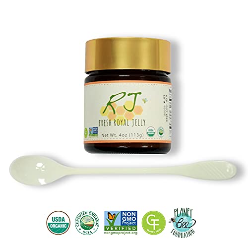 Greenbow Organic Fresh Royal Jelly - 100% Usda Certified Organic, Non-Gmo, Pure, Gluten Free - One Of The Most Nutrition Packed - (113G) #TOP7