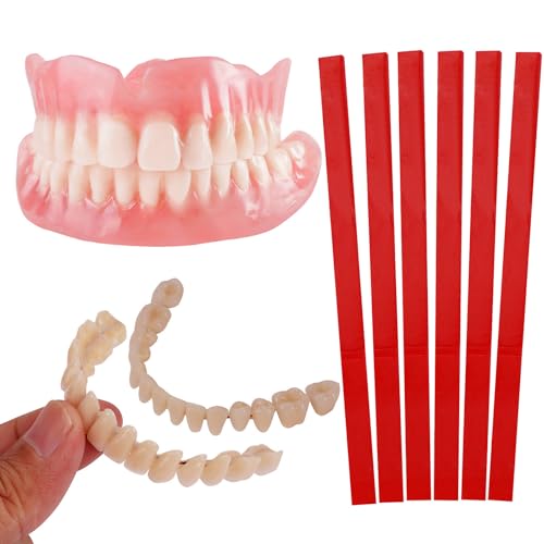 Image of dentaduras postizas para hombre，easy and convenient diy dentures at home kit complete, make your own dentures kit for top and bottom of temporary,repair missing teeth (Tooth white twelve)