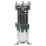 バッグフィルター浄化、フィルターハウジング - 304ステンレススチールハウジング、1インチFNPT イン/アウト、120PSI工業圧力、水処理&プロセスろ過用