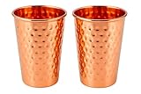 2activelife Copper Tumbler Set of 2 β 11.8oz Each | Handmade Hammered 100% Pure Copper Glasses | Ayurvedic Water Cups for Health & Wellness