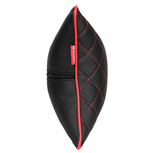 AUTOFIT Premium Black and Red Double Quilted Car Cushion Set of 2 Universal for All Cars