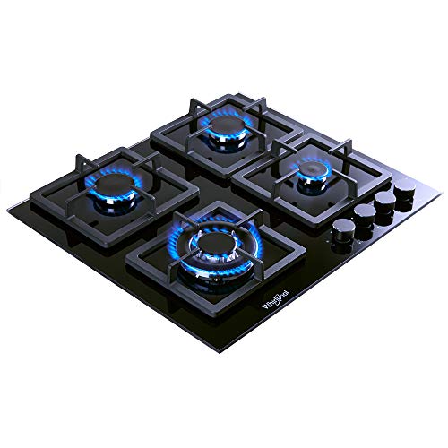 Image of Whirlpool Hob 4 Burner Auto Ignition Gas Stove (Akcg 641, Glass Gas Hob)