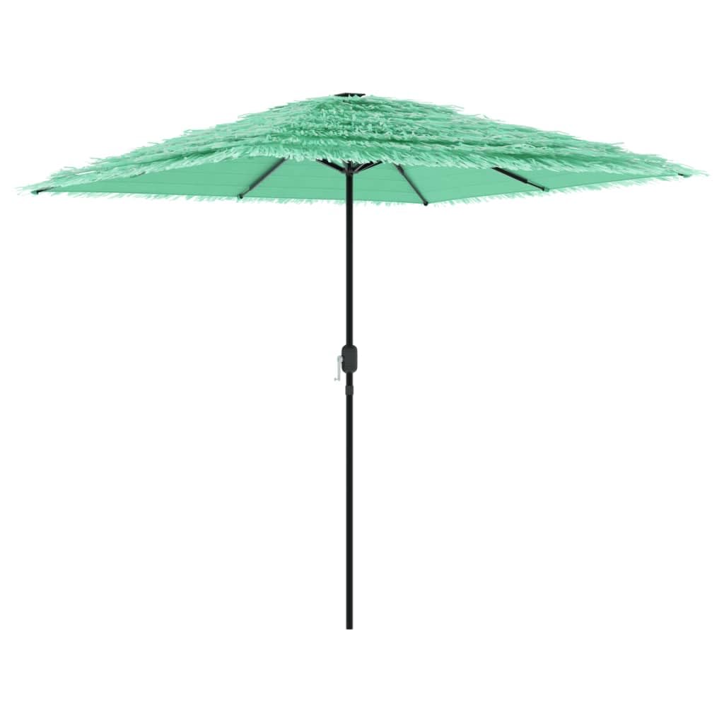 Parasol przeciwsłoneczny ze stalowym masztem, brązowy, 248 x 248 x, materiał poliestrowy z 8-warstwowym dachem ze słomy, ochrona przed wiatrem markiza boczna wysuwana na taras i do ogrodu
