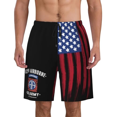 Army Veteran 82nd Airborne Mens Swim Trunks Quick Dry Board Shorts 7" - Hawaii Beach Swimwear4