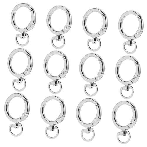 Homoyoyo 12 piezas Ganchos Redondos de Aleación con Hebillas Giratorias Clips de Abiertos para Llaveros Bolsos y Accesorios DIY