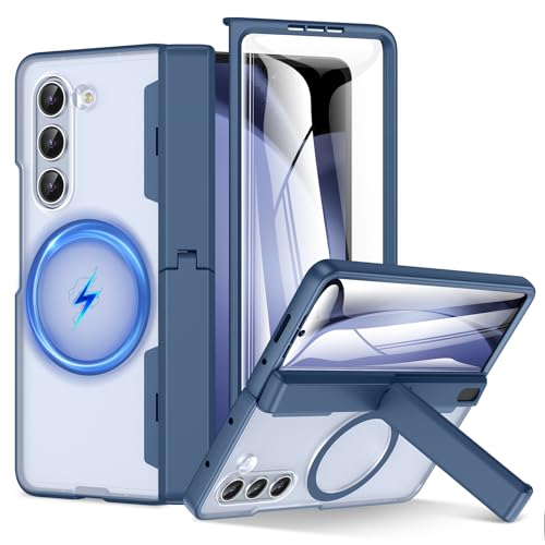 Coque Samsung Z Fold 5 de charge magnétique avec support béquille et film d'écran antichoc