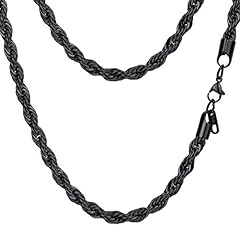 D. Rope chain-6mm-Black