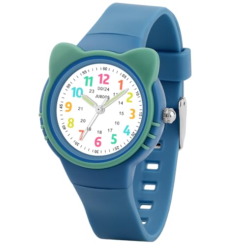 Juboos Kinderuhr Madchen, Armbanduhr Mädchen Junge Zeit Lernen Wasserdicht 3ATM,Uhr Kinder Analog 5-15